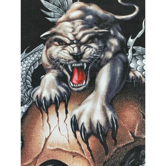 NWT Dragon T shirt Black Crew Neck Tank Guardians of Paradise Large Y2K Skater - Picture 9 of 11